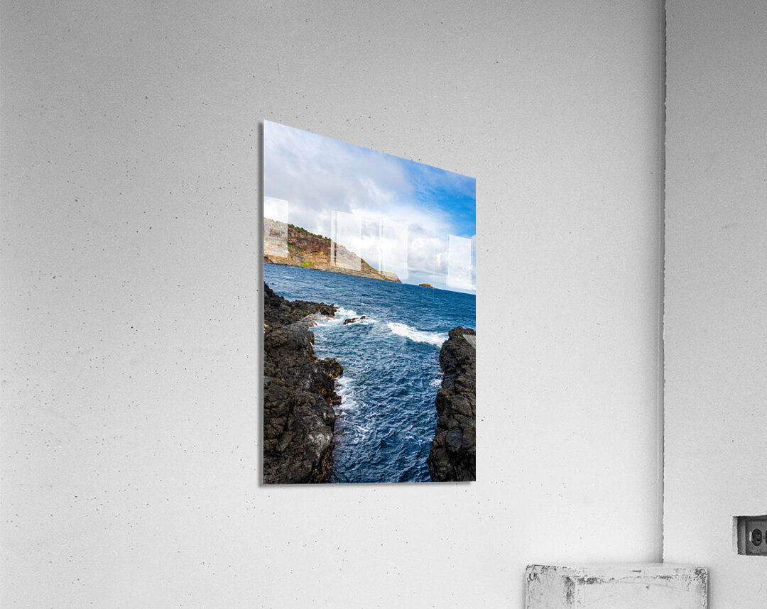 Kilauae lighthouse on headland seen from Mokolea Point Acrylic Print