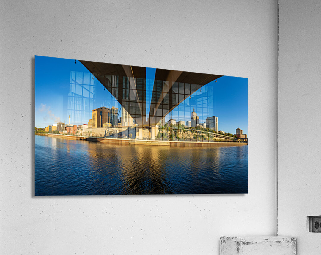 Details of Wabash St bridge and downtown St Paul Acrylic Print