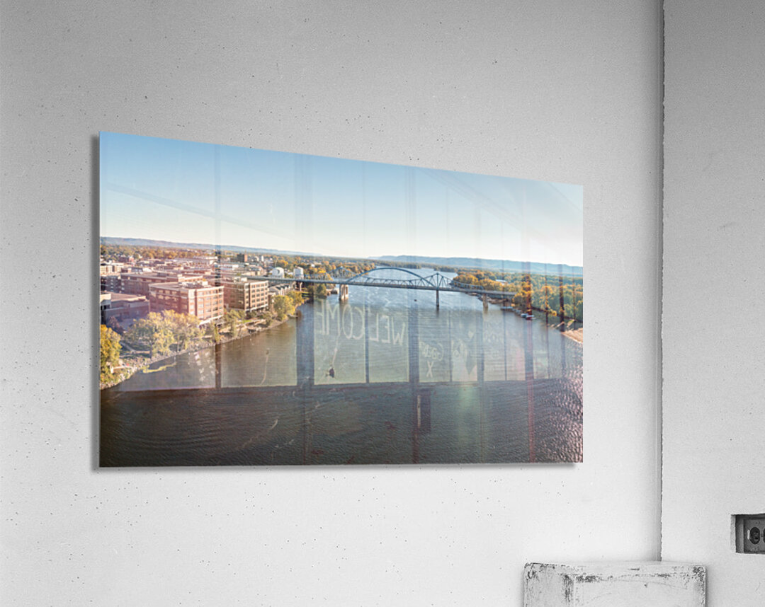 Aerial view of La Crosse Wisconsin and the Mississippi River Acrylic Print