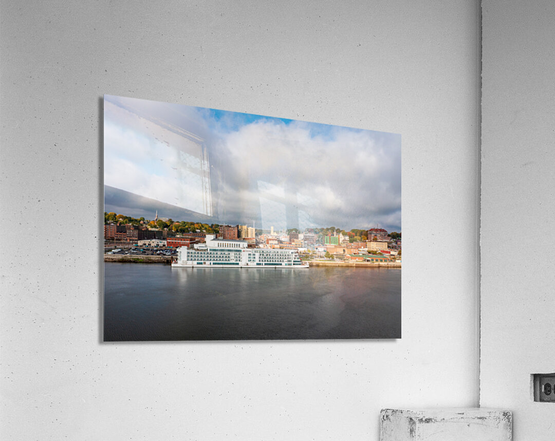 Cityscape of Burlington in Iowa from the Mississippi river Acrylic Print