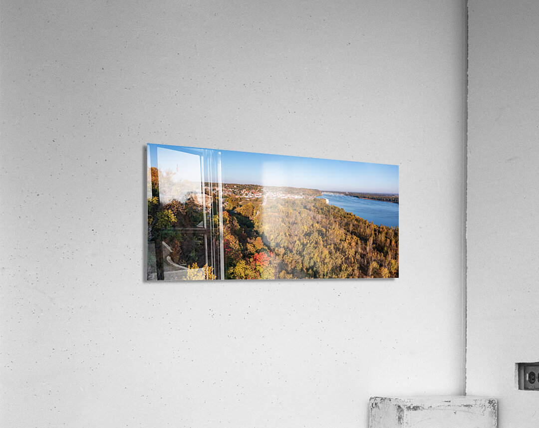 Lovers Leap overlook in Hannibal Missouri with townscape Acrylic Print