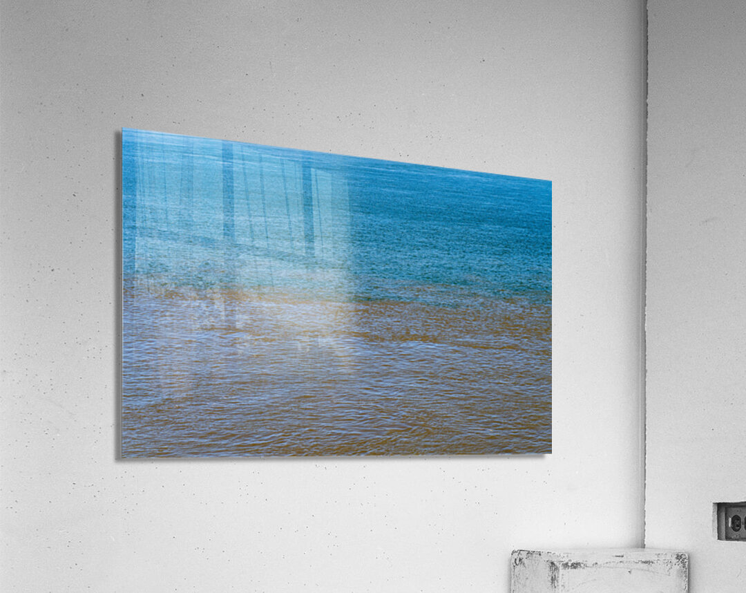 Blue clear water from Ohio river meets brown Mississippi Impression acrylique