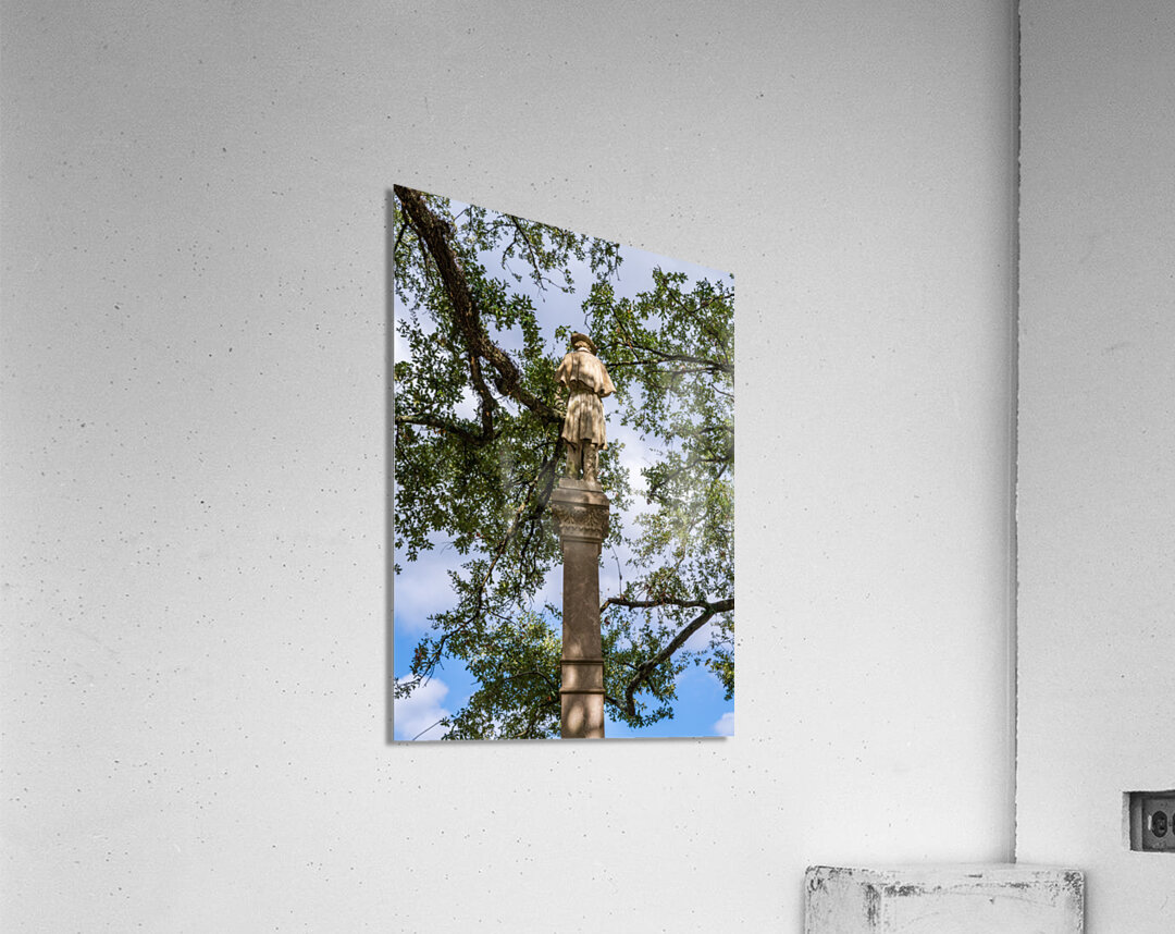 Rear view of statue confederate soldier surrendering in Natchez Acrylic Print