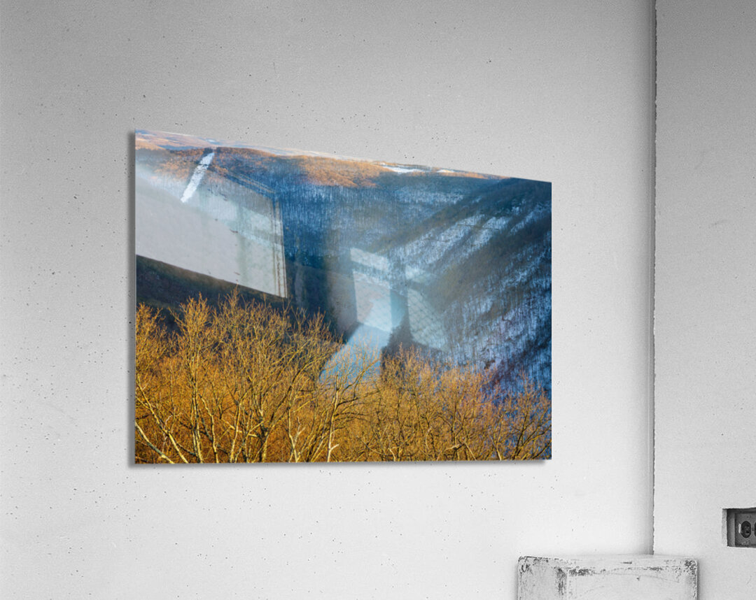 Cold Cheat River Canyon at Coopers Rock on winter afternoon Impression acrylique