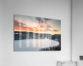 Aerial sunrise over frozen Cheat Lake Morgantown  Acrylic Print