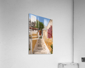 Narrow street in ancient district of Anafiotika  Impression acrylique