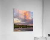 View across the Ellesmere Mere to a clear reflection of distant   Acrylic Print