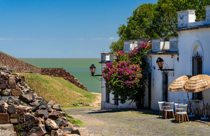 Cobbled street in Unesco historical town of Colonia del Sacramen