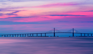 Sunshine Skyway Bridge at dawn