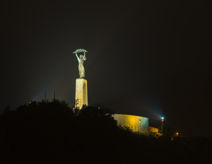 Freedom Statue at night in Budapest