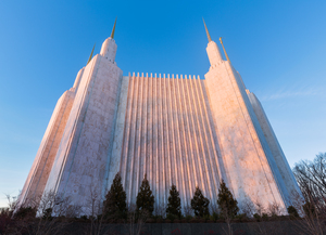 Mormon temple in Washington DC in late winter