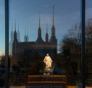 Mormon temple in Washington DC in late winter