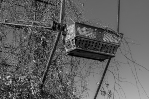 Ferris Wheel ride at abandoned funfair 