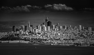 Moody Black and White photo of San Francisco