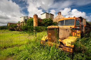 Abandoned truck by old sugar mill at Koloa Kauai