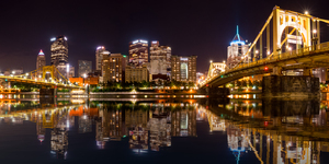 City Skyline of Pittsburgh at night