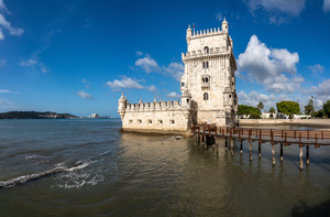 Panorama of the Tower of Belem near Lisbon