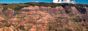 Panorama of the Waimea Canyon from the Waipoo Falls overlook on 