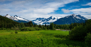 The Mendenhall valley from Brotherhood bridge near Juneau