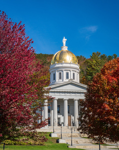 Gold dome of Vermont State House in Montpelier