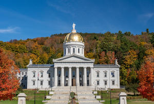 Gold dome of Vermont State House in Montpelier