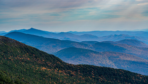 View from Mt Mansfield looking down Green Mountains