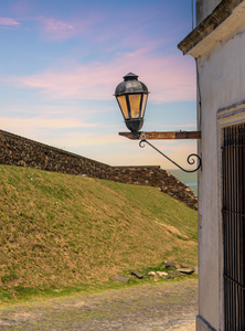 Street lamp in Unesco historical town of Colonia del Sacramento