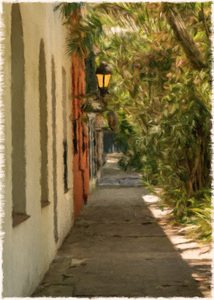 Street lamp in Unesco historical town of Colonia del Sacramento
