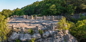 Aerial view of Coopers Rock overlook viewpoint