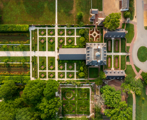 Top down view of Governors Palace in Williamsburg Virginia