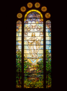 The Ascension of Christ. Tiffany stained glass window. 1896