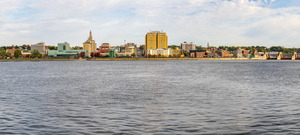Cityscape of downtown area of Davenport IA