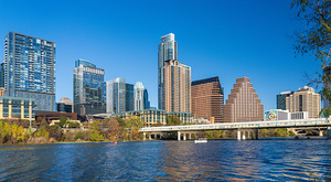 Cityscape of apartments and offices  in downtown Austin Texas