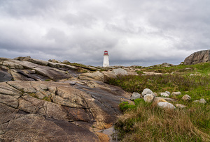 Famous Peggys Cove lightouse near Halifax in Nova Scotia Canada
