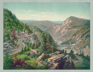 Restored painting of Buckhorn Wall and Cheat River