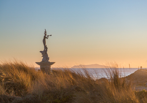 Mermaid statue entrance Ventura harbor