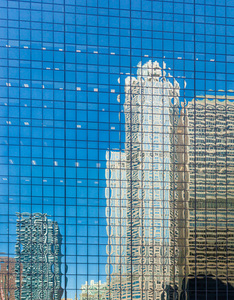Reflection of offices in Chicago windows