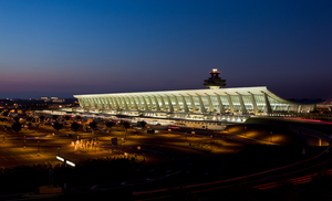 Washington Dulles airport at dawn 