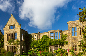 Abandoned historic British building with no roof