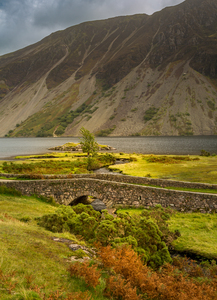 Stone bridge over river by Wastwater