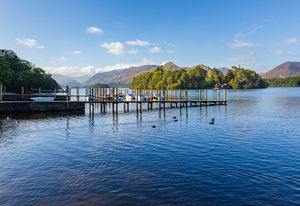 Rowing Boats on Derwent Water in Lake District