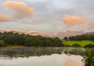 Sunrise at Loughrigg Tarn in Lake District