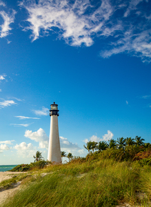 Beach scene at Cape Florida lighthouse in Bill Baggs