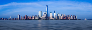 Panorama of Lower Manhattan at dusk