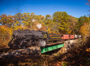 WMRR Steam train powers along railway
