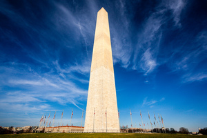 Wide angle view of Washington Monument