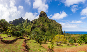 Jagged peaks above Lumahuli gardens