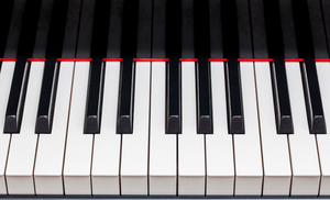 Close up of piano keys