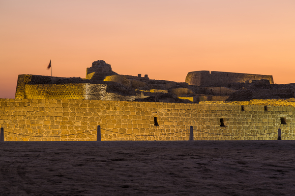 Old Bahrain Fort at Seef at sunset by Steve Heap