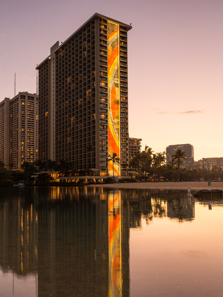 Newly restored tiling mural on Rainbow Tower by Steve Heap